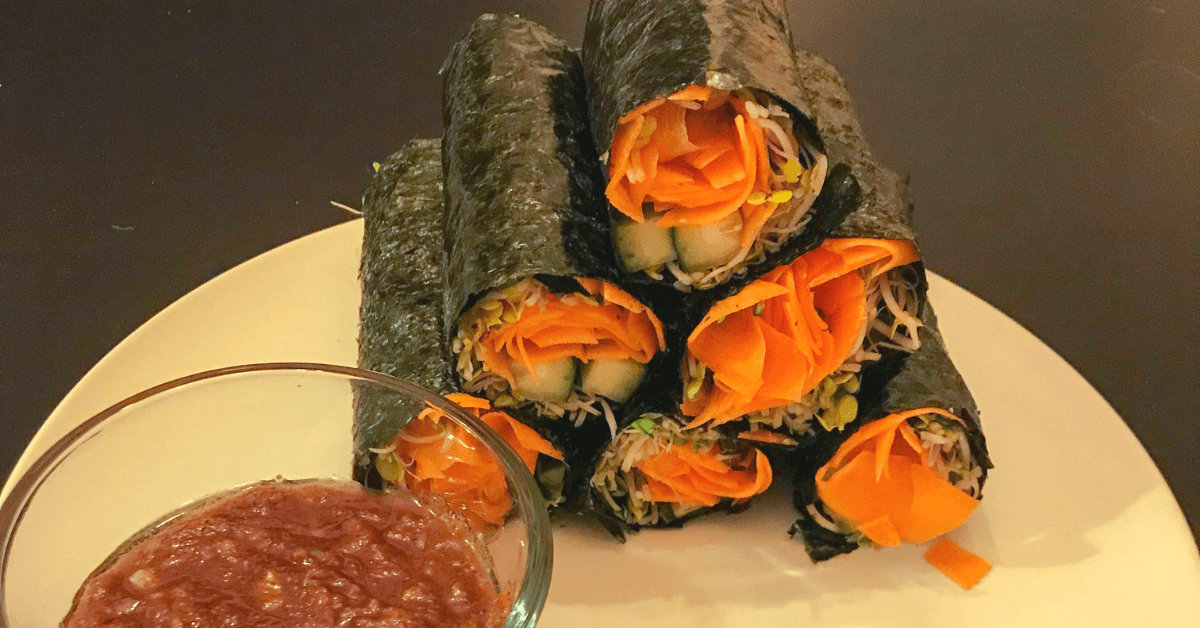 Vegan Paleo Sunshine Wraps with Sunshine Dipping Sauce