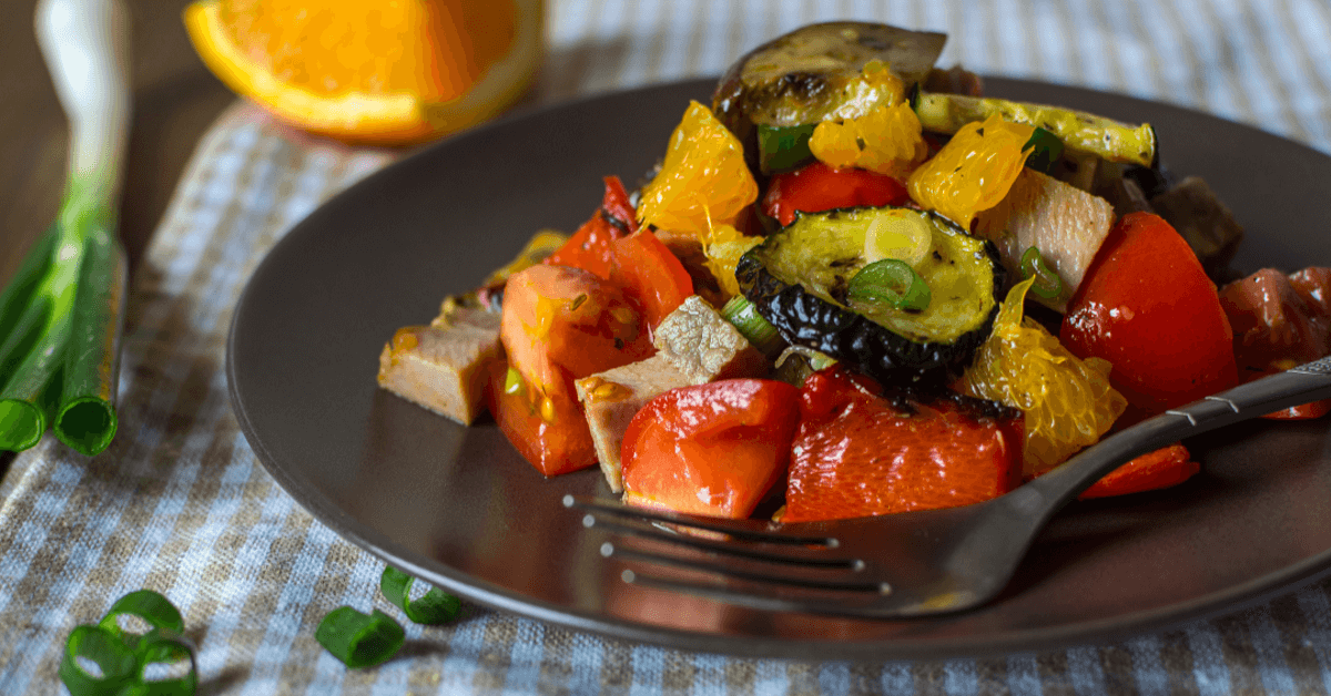 Roasted Veggies & Citrusy Turkey Salad